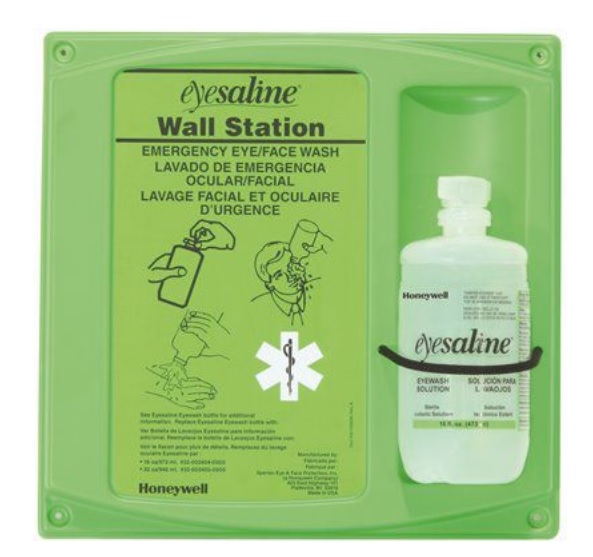 EYEWASH,WALLMOUNT,W/16OZEYESALINE SOLUTION