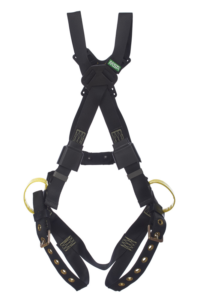 Workman Arc Flash Crossover Harness, BACK WEB Loop, Tongue Buckle leg straps, Rubber Covers, Standard (STD)