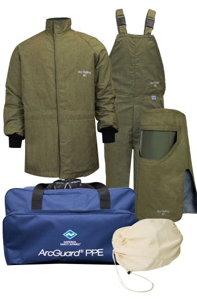 40 Cal ArcGuard® RevoLite™ Arc Flash Kit with Short Coat & Bib Overall - No Gloves (XL)