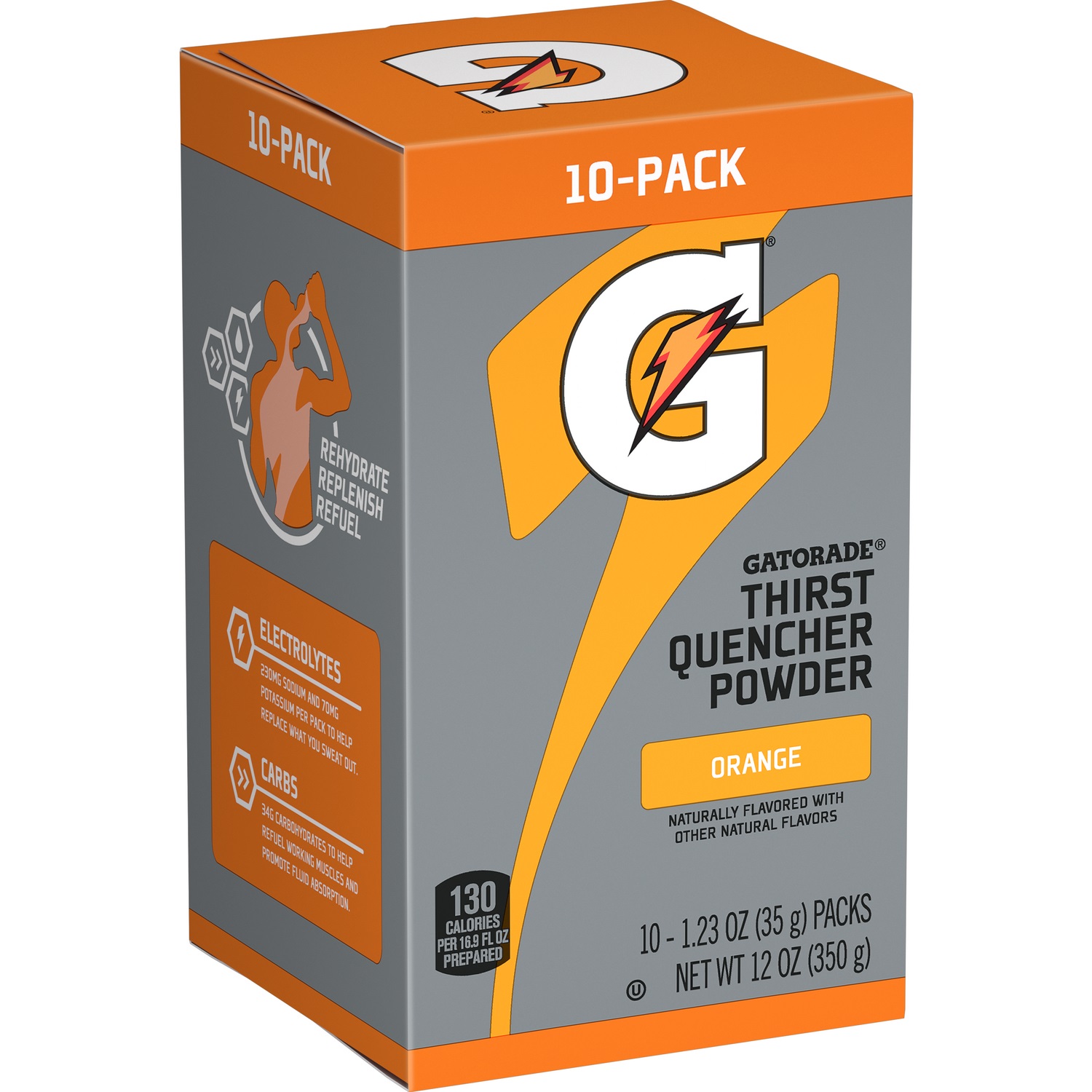 GATORADE POWDER STICK ORANGE, 10/BX