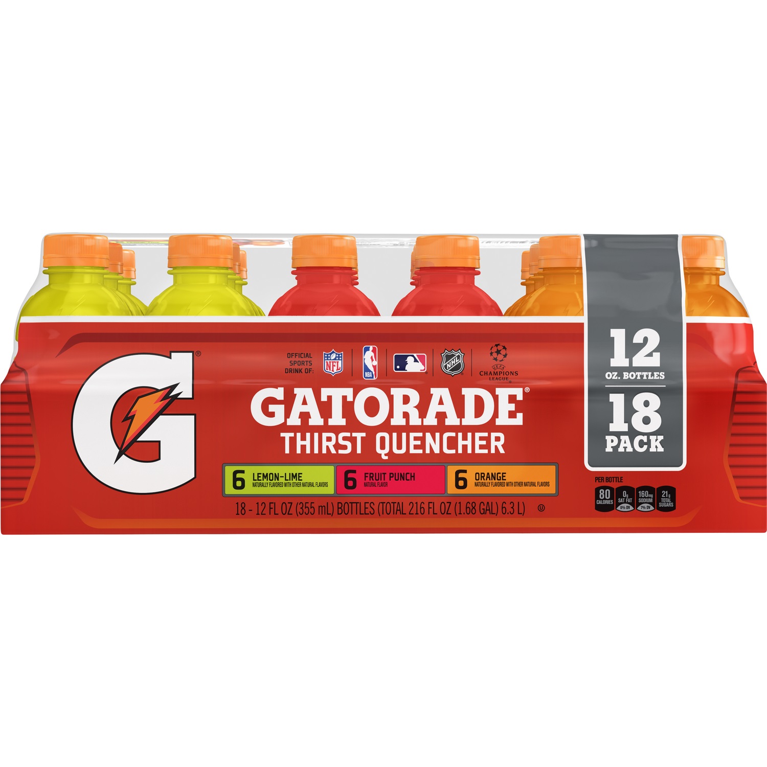 GATORADE, VARIETY PACK,LEMON LIME, ORANGE, FRUIT PUNCH,12OZ